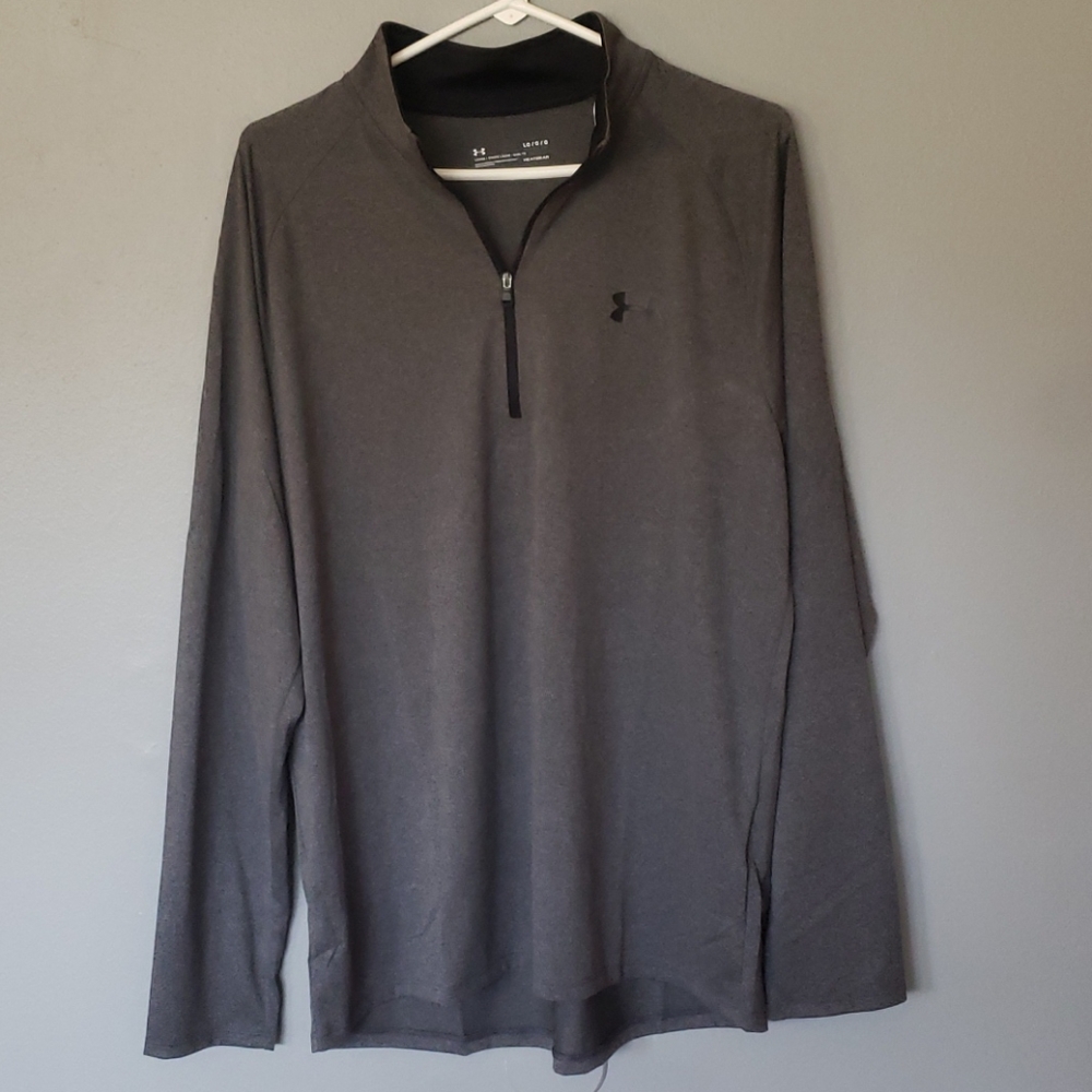 Under Armor Mens Grey Quarter Zip Size L NWT